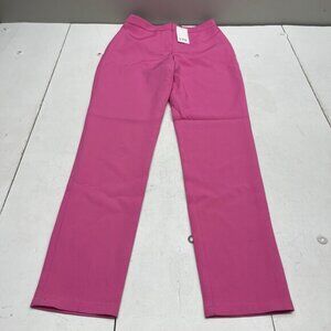 Long Tall Sally Bright Pink Flat Front High Rise Trouser Pants Women's Size 6